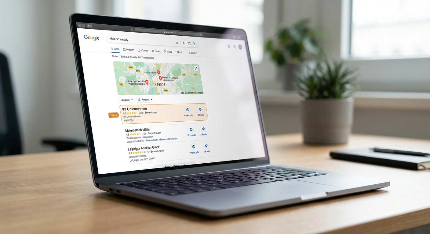 Top 3 in Google: Google-Suchergebnisse für Maler in Leipzig mit Karte und lokalen Einträgen – Ihr Unternehmen sichtbar.